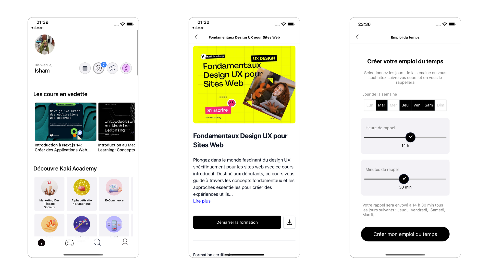 Screenshot of Kaki Academy features 1