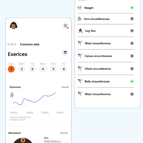 Fitness app mockups